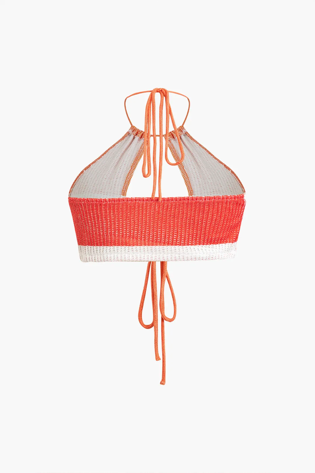 Knit Contrast Halter Neck Tie-Up Cami Top And Shorts Set sold by Micas product image thumbnail 3