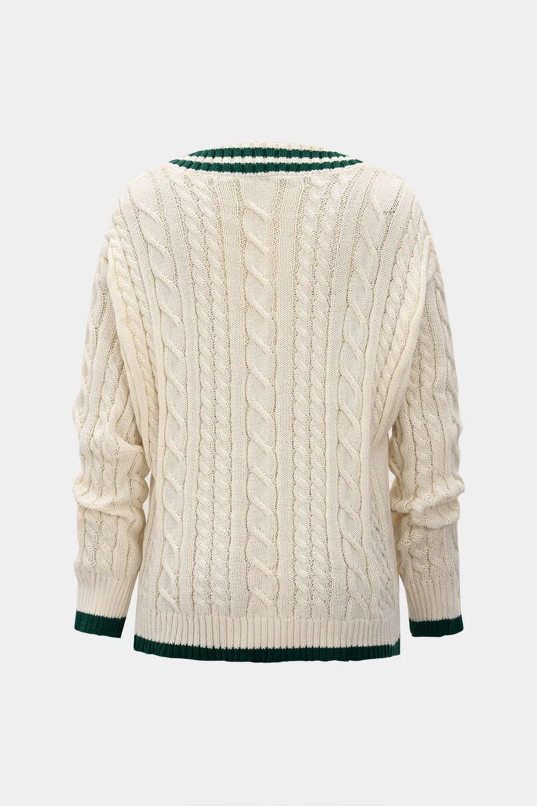 Knit V-Neck Asymmetrical Long-Sleeve Top sold by Micas product image thumbnail 2