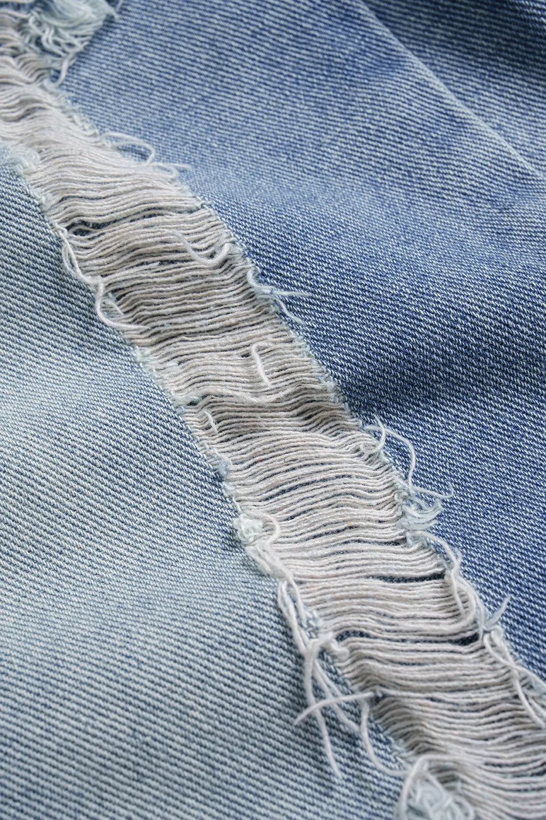 Denim Ripped High Waist Wide Leg Shorts sold by Micas product image thumbnail 4