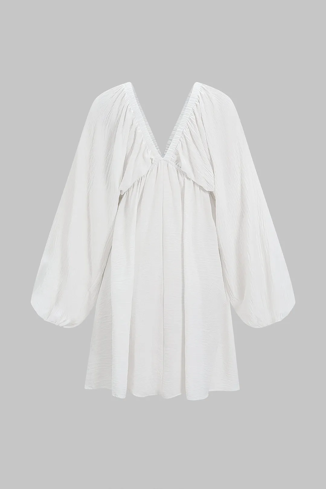 V-Neck Ruched Puff Sleeve Mini Dress sold by Micas product image thumbnail 2