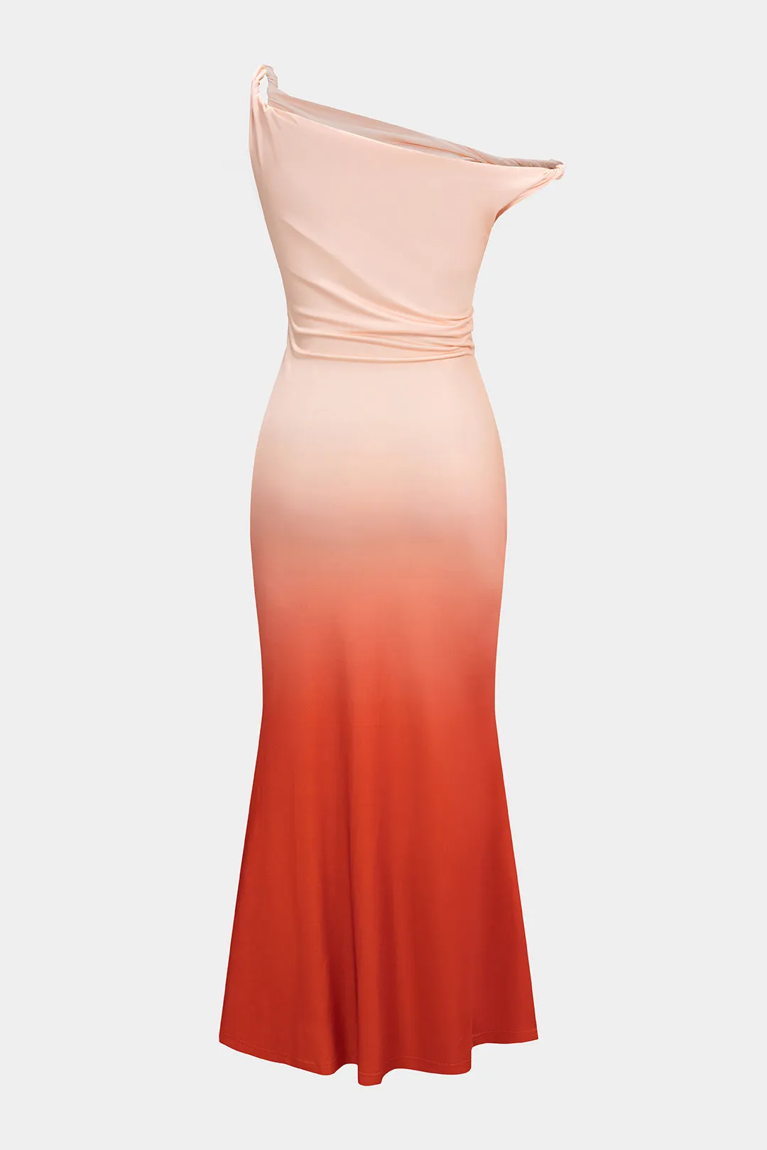 Ombre Print One Shoulder Twist Knot Sleeveless Maxi Dress sold by Micas product image thumbnail 2