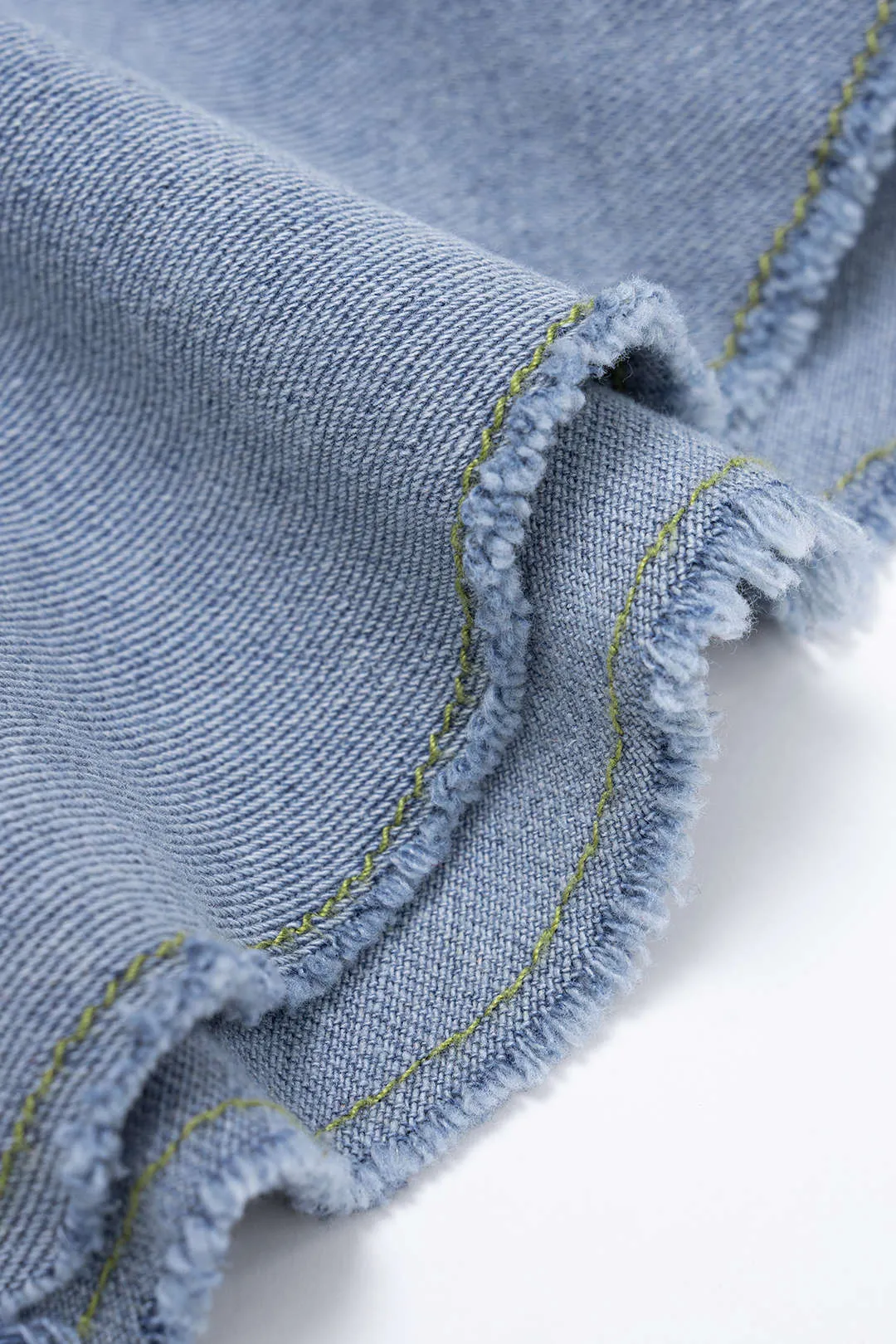 Denim Ruffle Wide Leg Shorts sold by Micas product image thumbnail 3