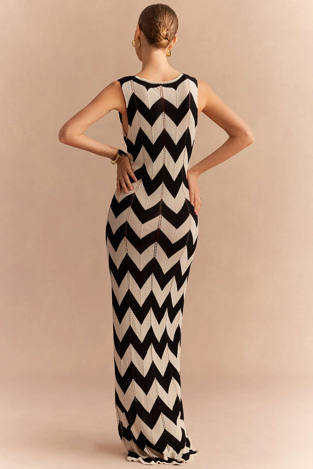 Knit Contrast Tie-Up Sleeveless Dress sold by Micas product image thumbnail 2