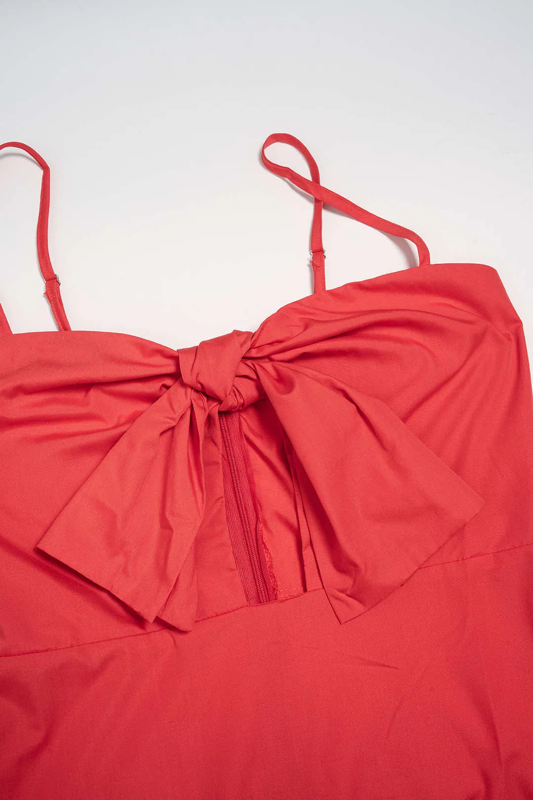 Embroidery Bow Cut Out Zipper Sleeveless Midi Dress sold by Micas product image thumbnail 3