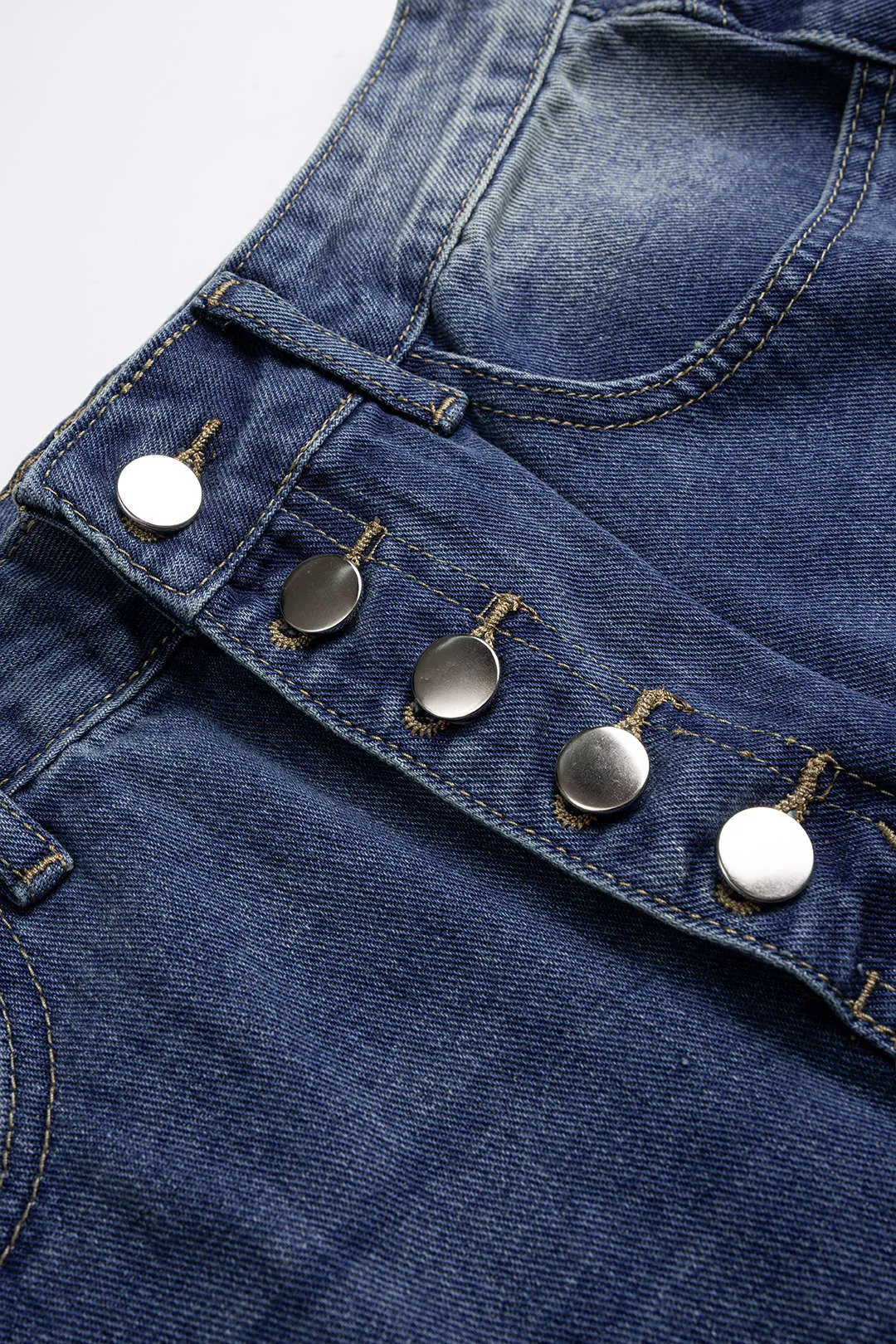 Denim Button Wide Leg Shorts sold by Micas product image thumbnail 3