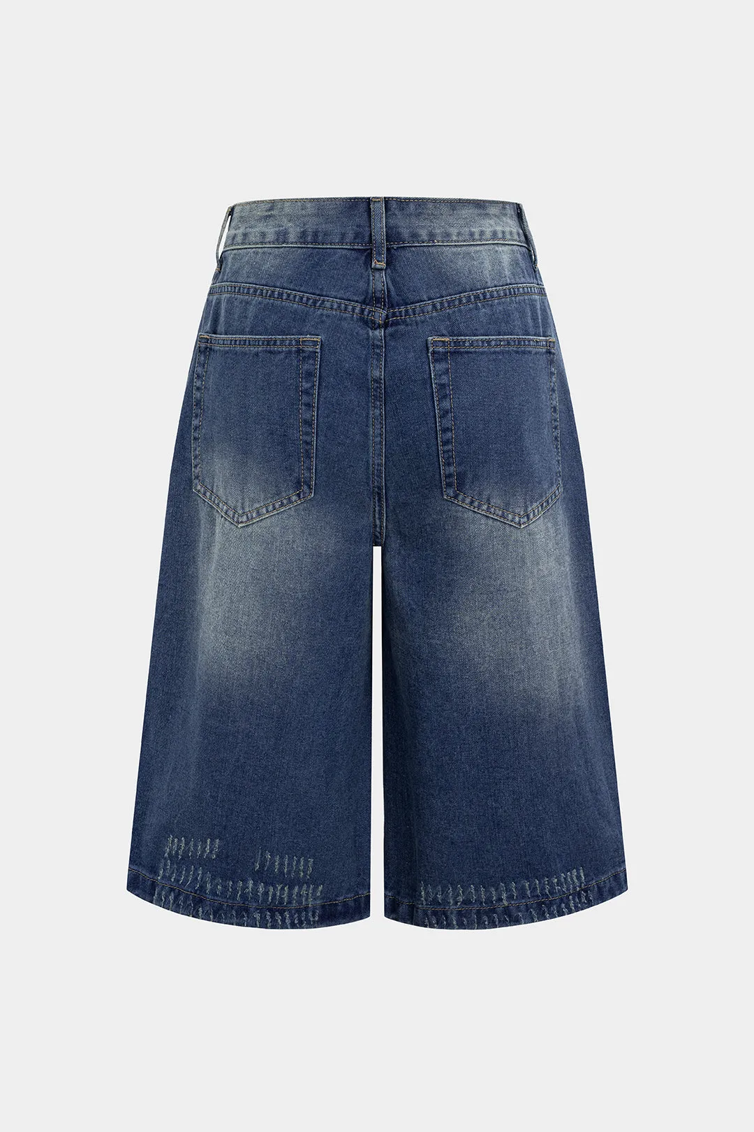 Denim Button Wide Leg Shorts sold by Micas product image thumbnail 2