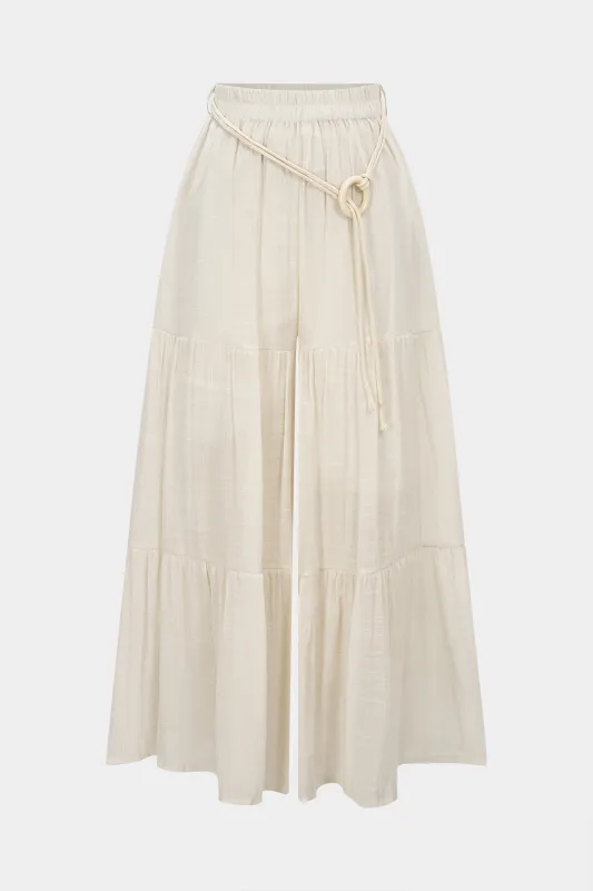 Belted Ruched High Waist Wide Leg Pants sold by Micas