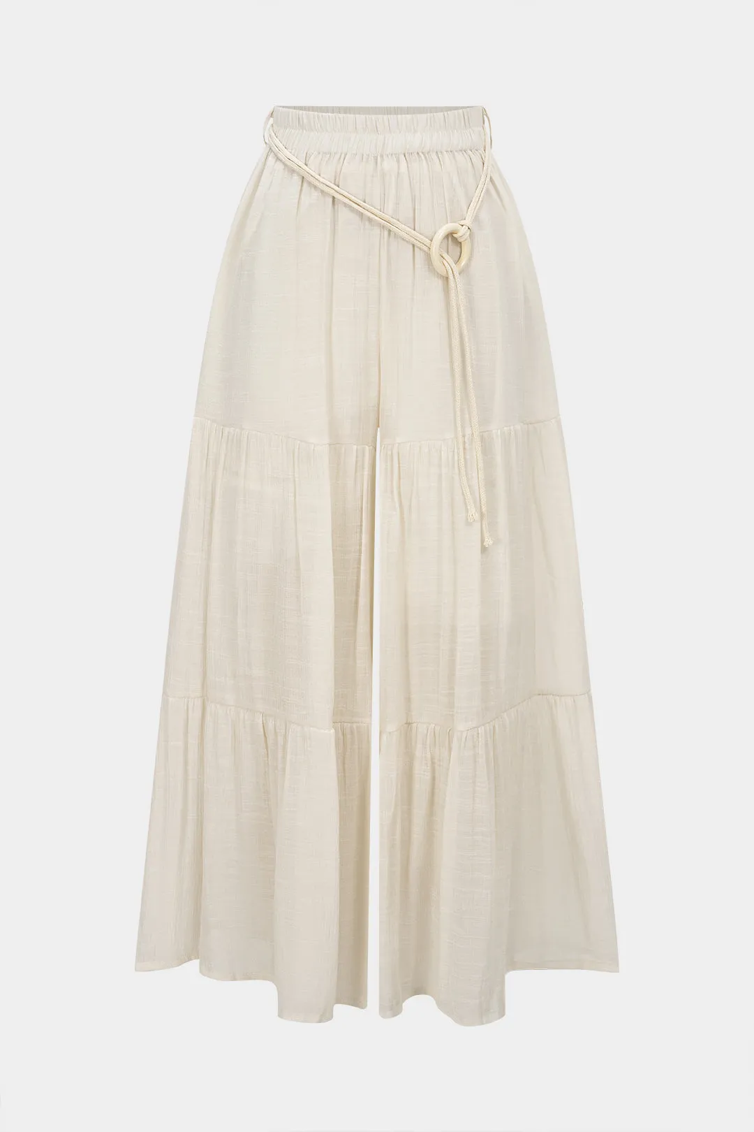 Belted Ruched High Waist Wide Leg Pants sold by Micas