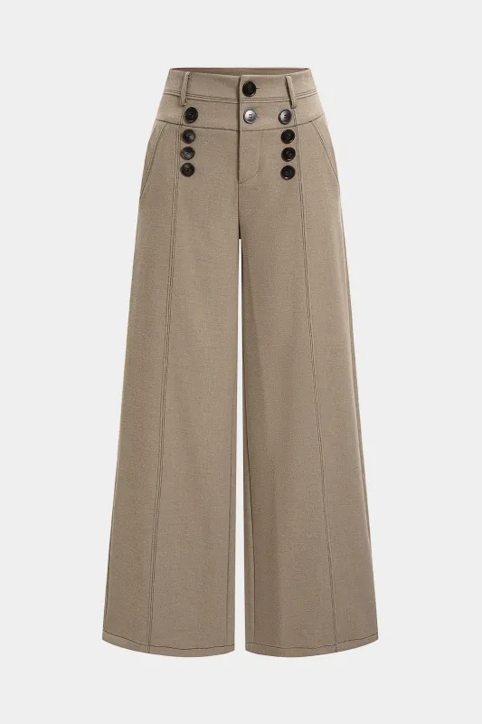 Button Pocket Wide Leg Pants sold by Micas