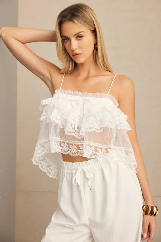 Lace Layered Bow Cami Top made by Micas