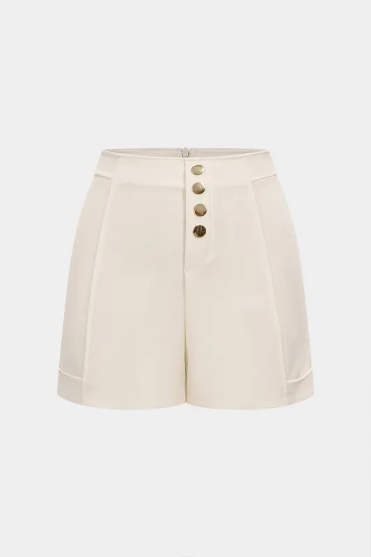 High Waist Button Zipper Wide Leg Shorts sold by Micas