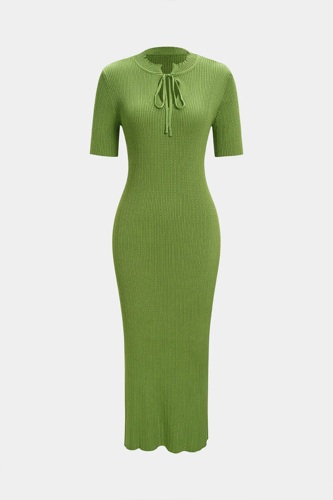 Knit Cut Out Tie-Up Short Sleeve Dress sold by Micas