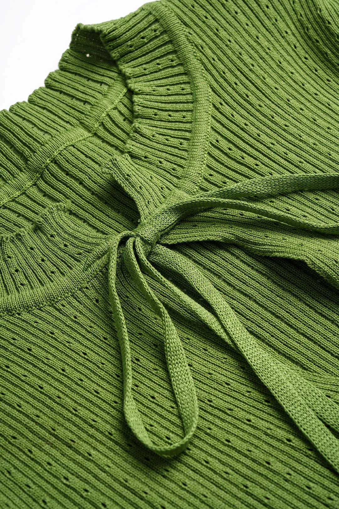 Knit Cut Out Tie-Up Short Sleeve Dress sold by Micas product image thumbnail 3