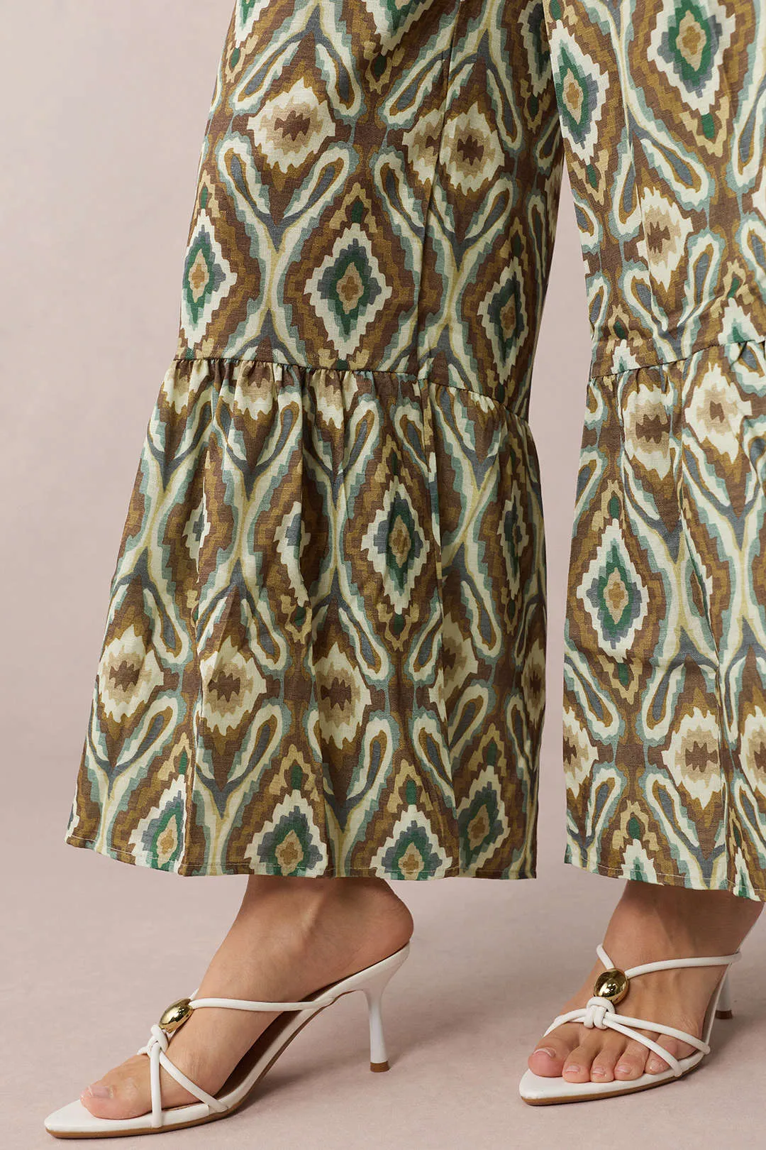 Bohemian Print High Waist Wide Leg Pants sold by Micas product image thumbnail 3