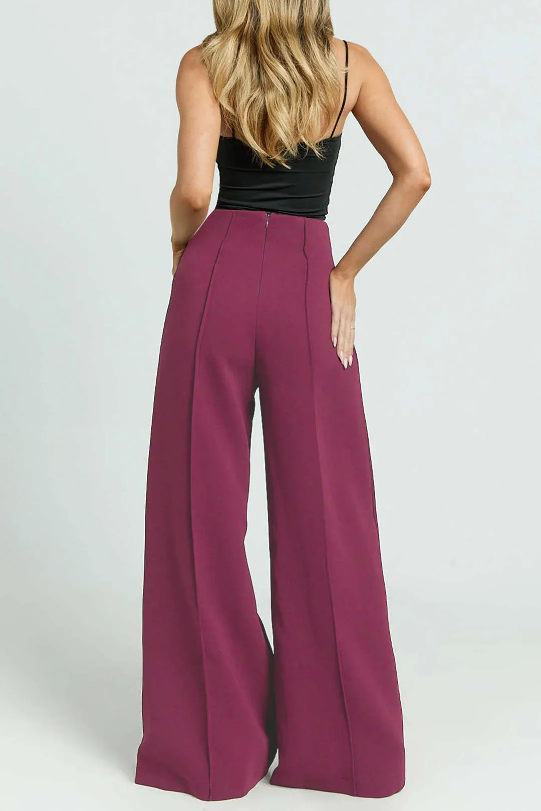 Solid High Waist Wide Leg Pants sold by Micas product image thumbnail 2