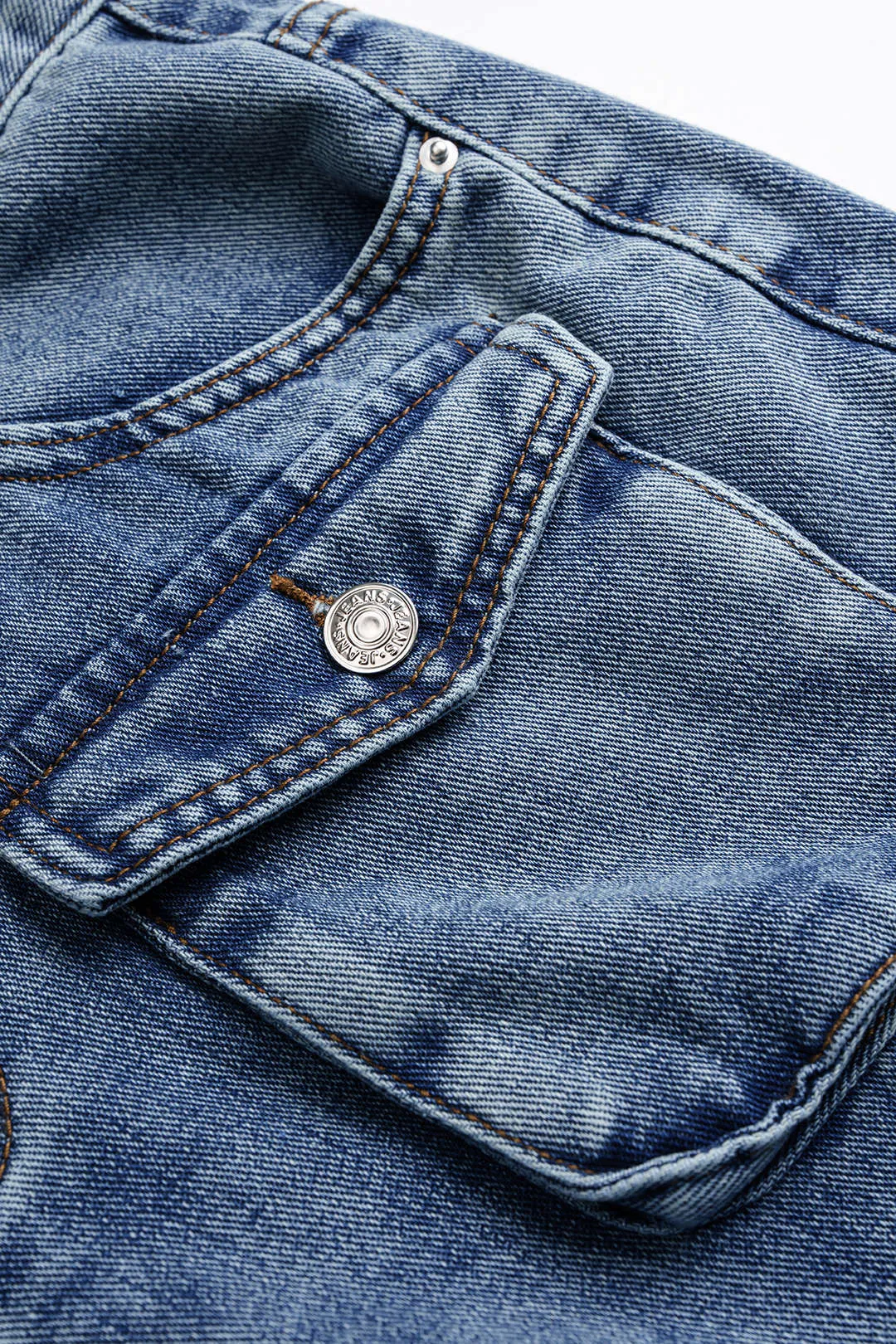 Denim Pocket Wide Leg Shorts sold by Micas product image thumbnail 4