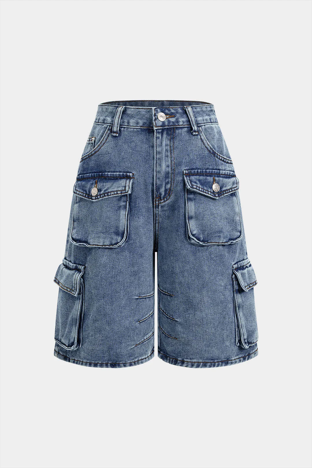 Denim Pocket Wide Leg Shorts sold by Micas