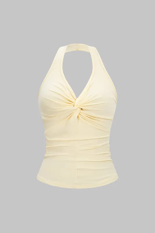Halter Neck Twist Knot Cami Top sold by Micas