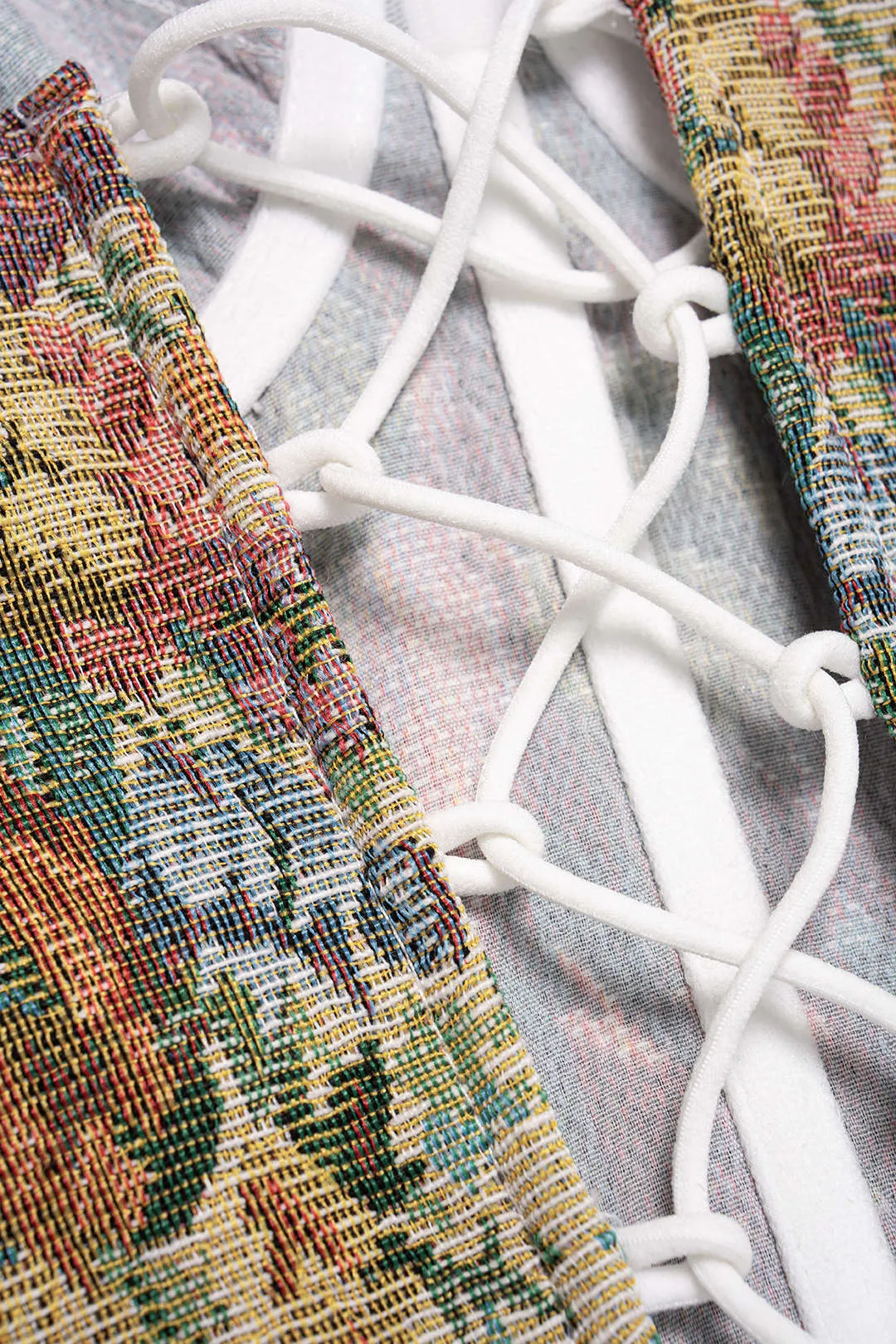 Jacquard Tie-Up Corset Tube Top sold by Micas product image thumbnail 4