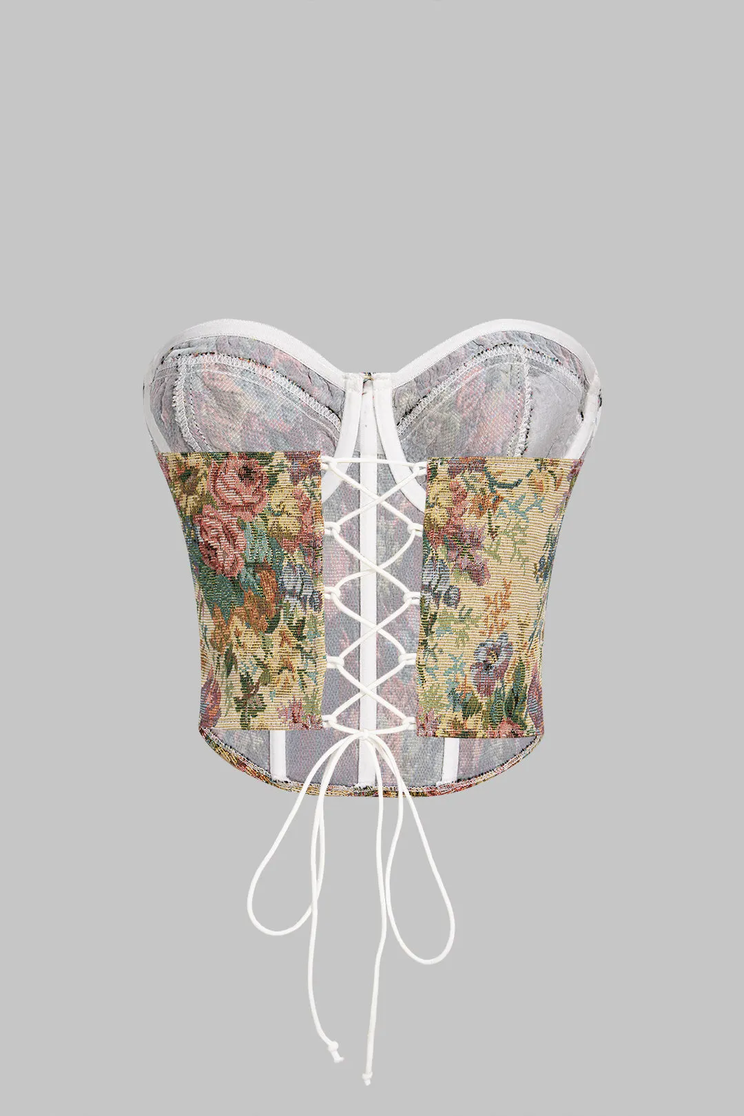 Jacquard Tie-Up Corset Tube Top sold by Micas product image thumbnail 2