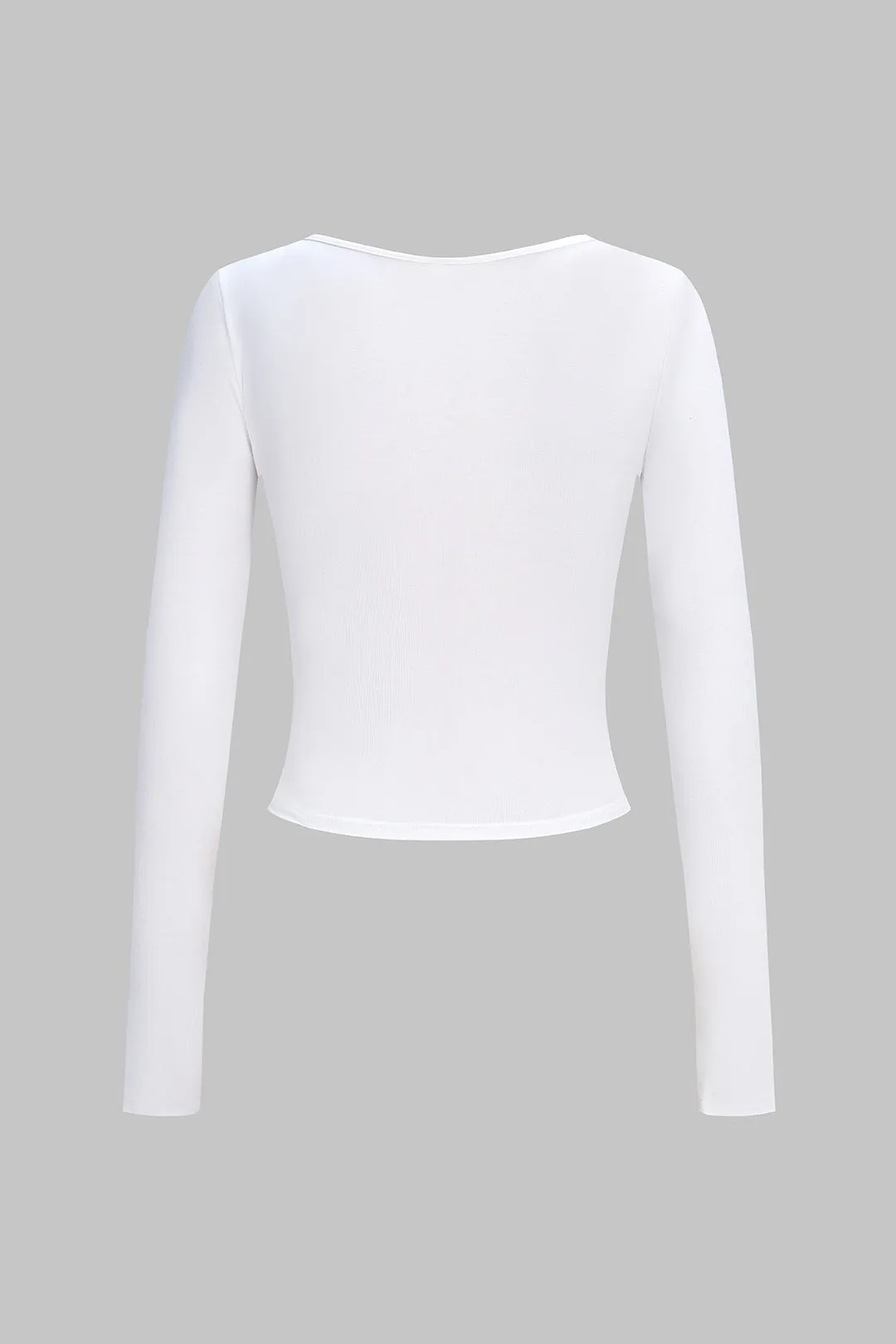 V-Neck Ruched Long-Sleeve Top sold by Micas product image thumbnail 2