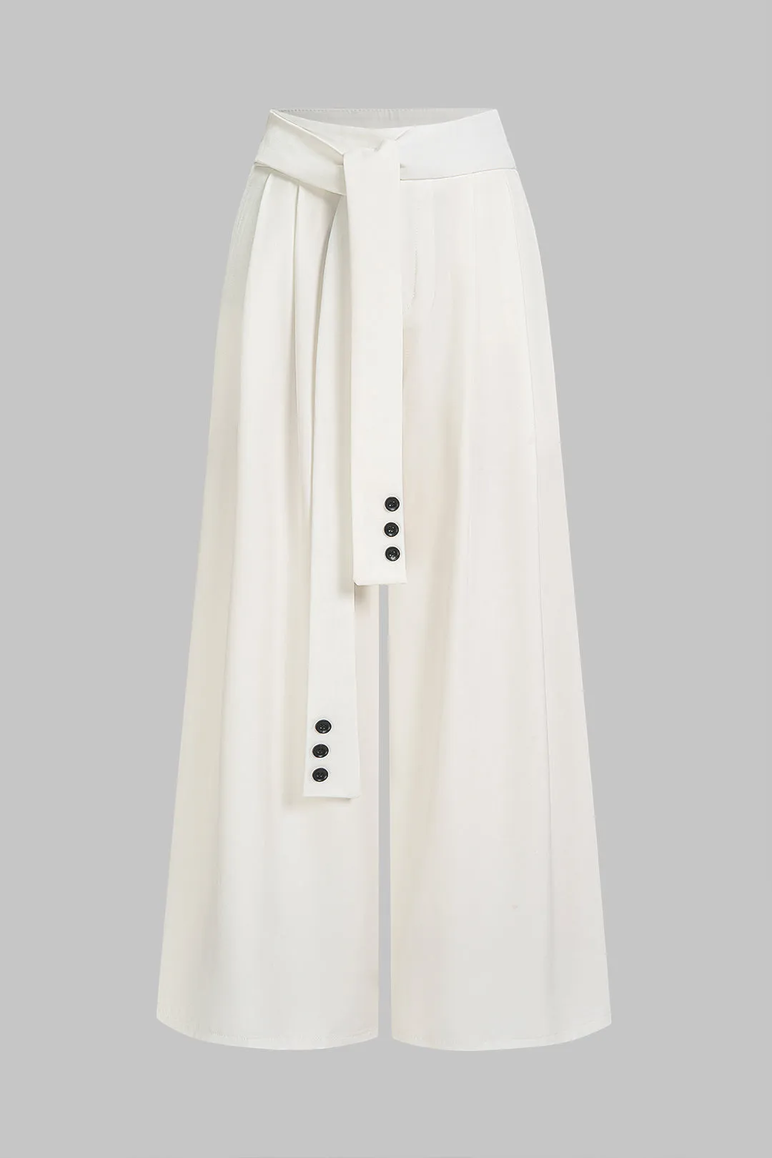 Tie Front Button Wide-Leg Pants sold by Micas