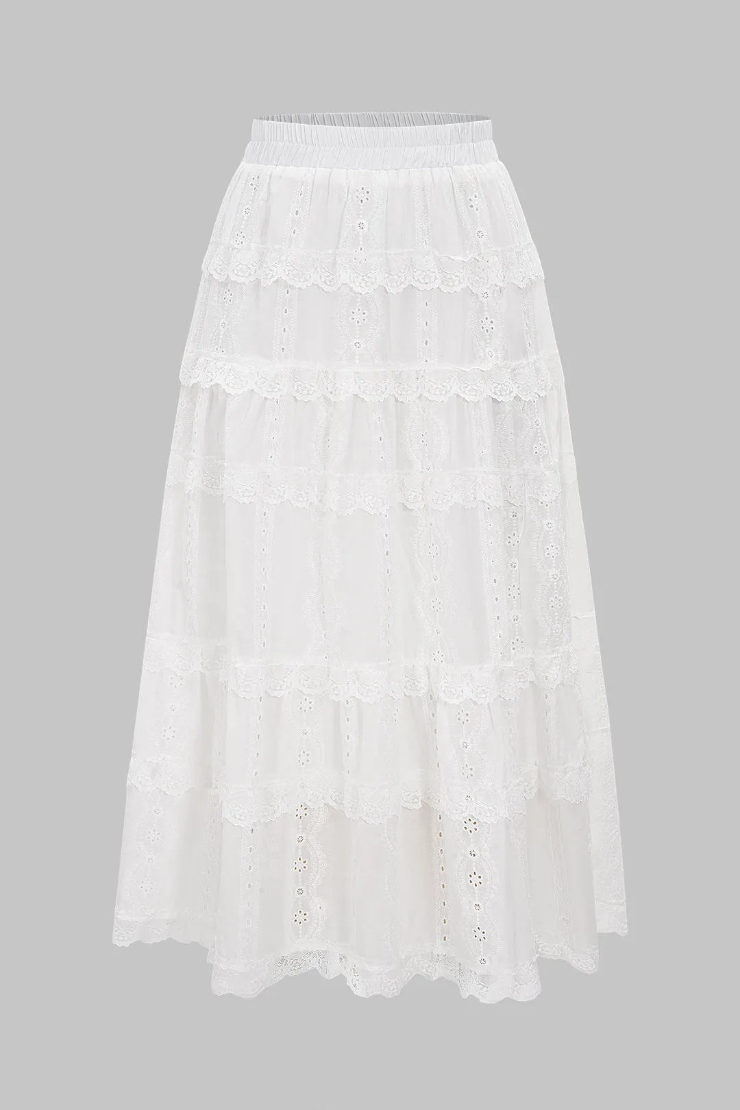 Patchwork Lace Hollow Out Skirt sold by Micas