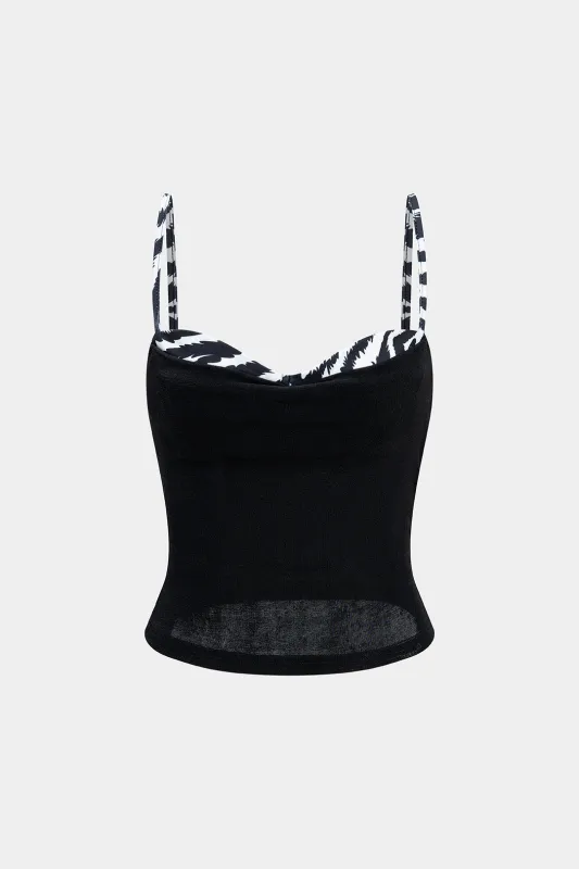 Zebra Print Bustier Cami Top made by Micas