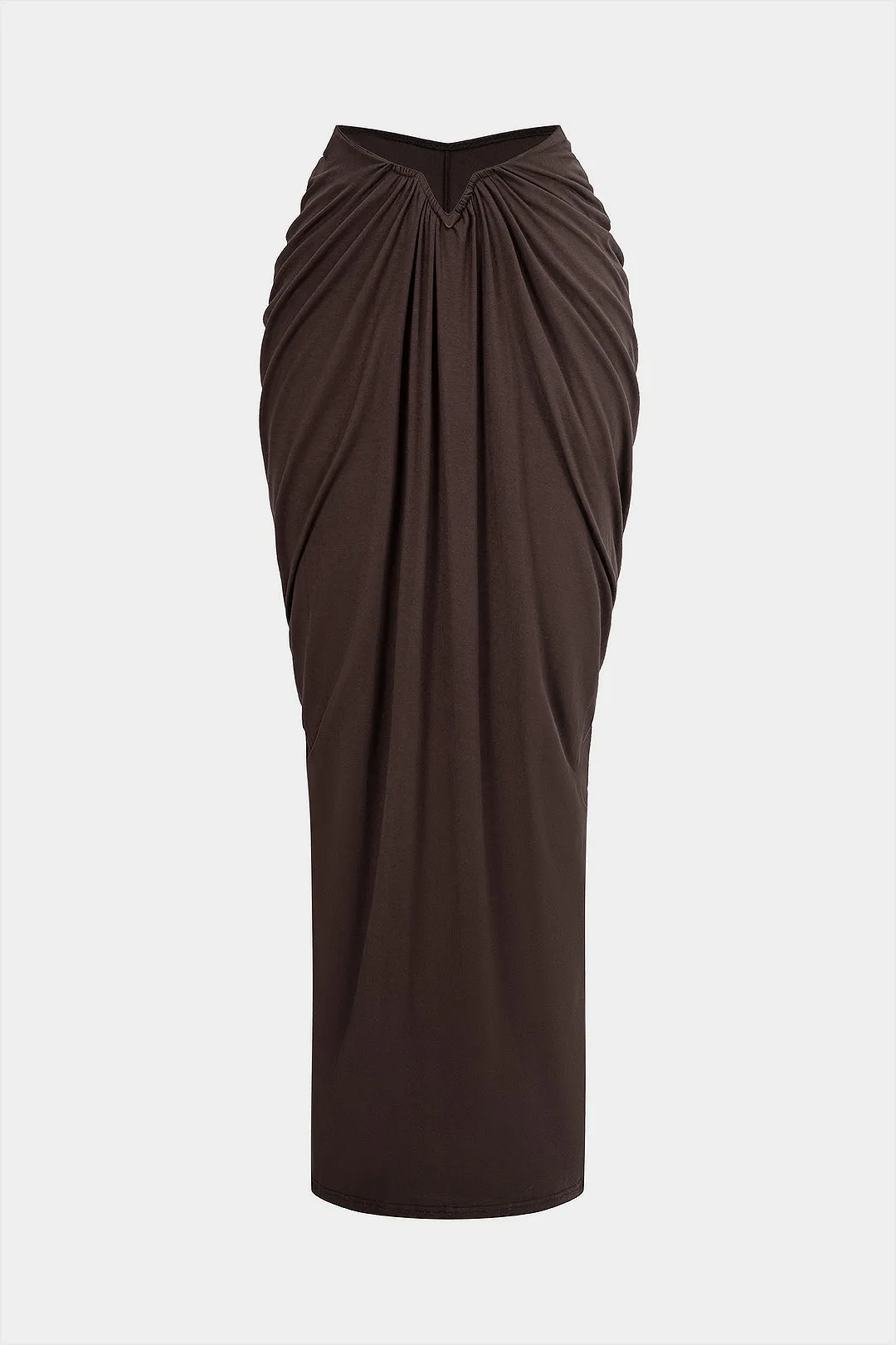 Solid Ruched High Waist Skirt sold by Micas