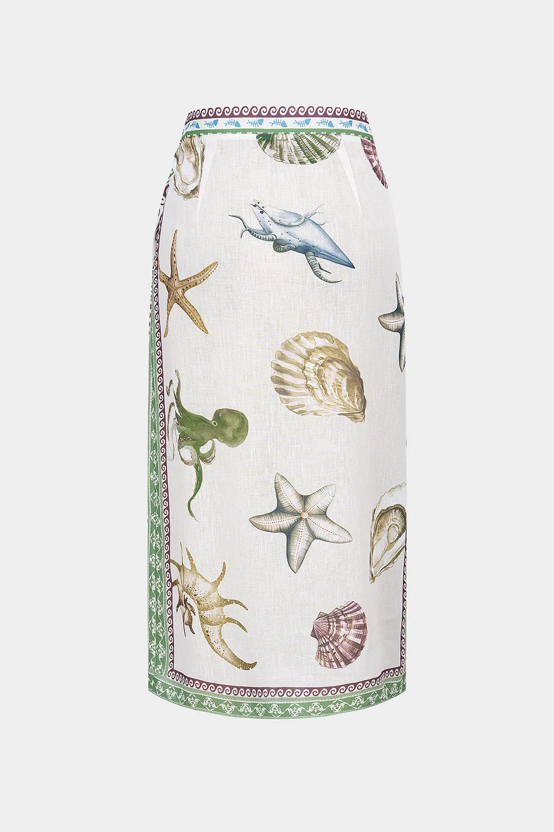 Contrast Artistic Print Wrap Asymmetrical Skirt sold by Micas product image thumbnail 2