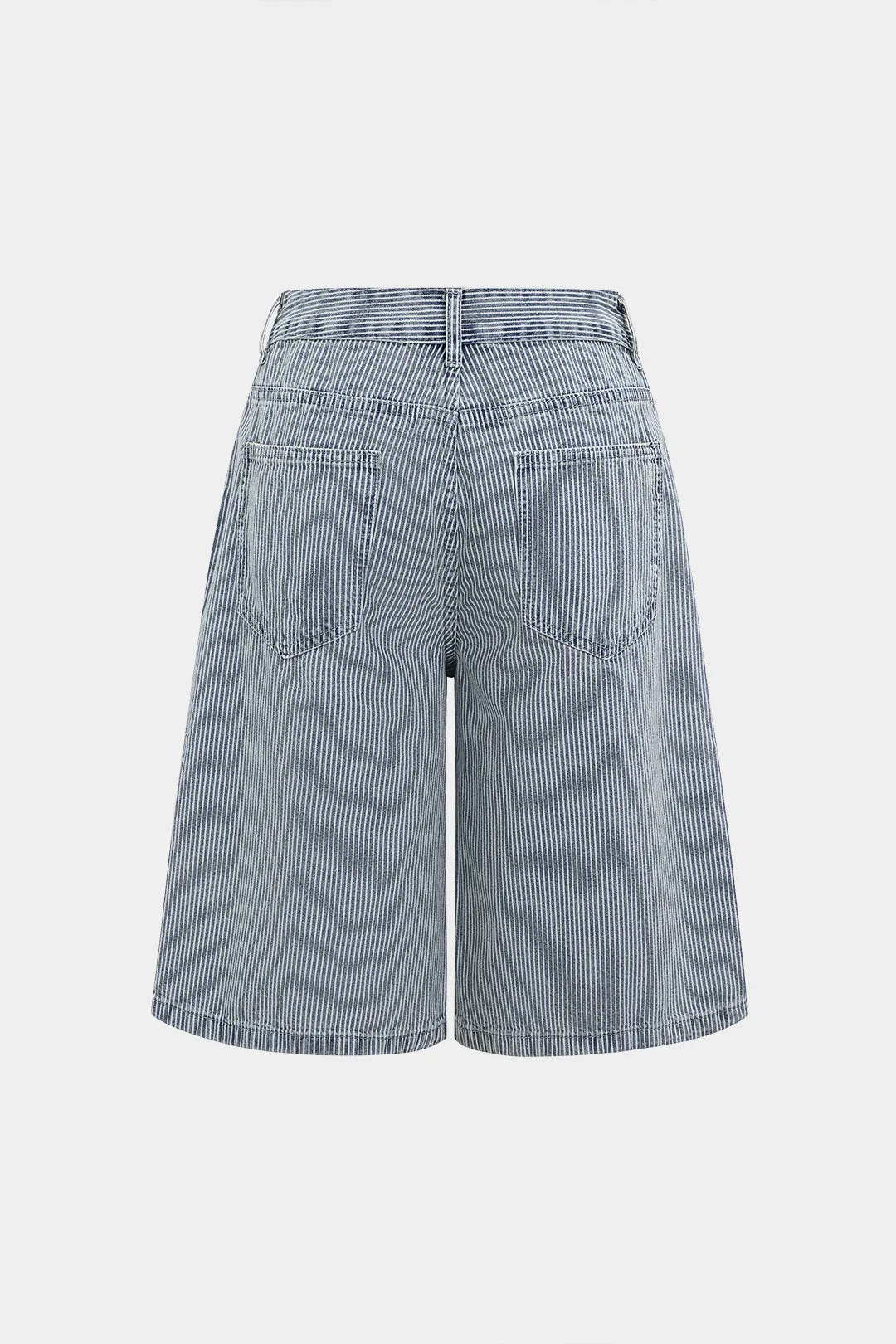 Denim Stripes Print Wide Leg Shorts sold by Micas product image thumbnail 2