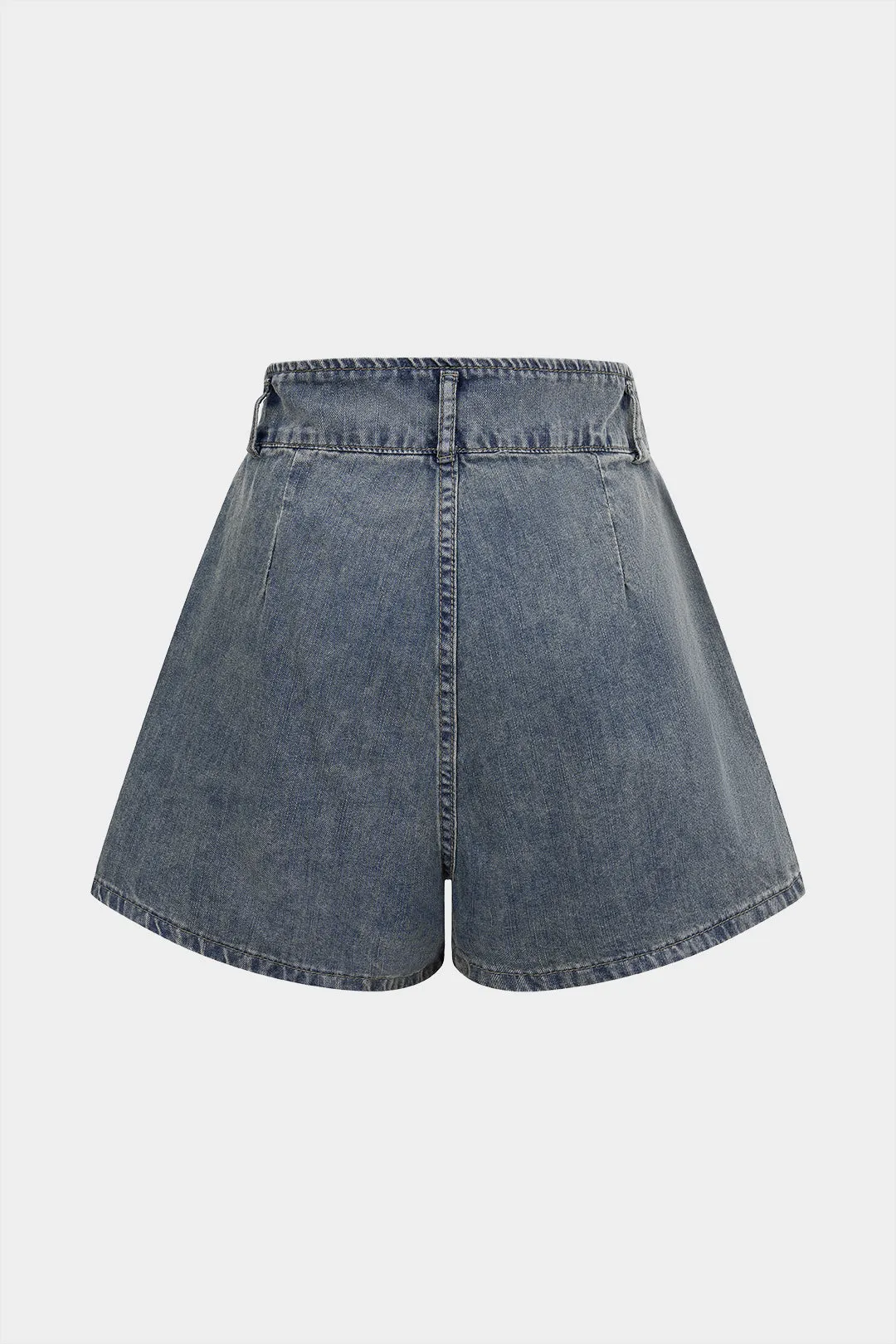 Denim Ruched Wide Leg Shorts sold by Micas product image thumbnail 2