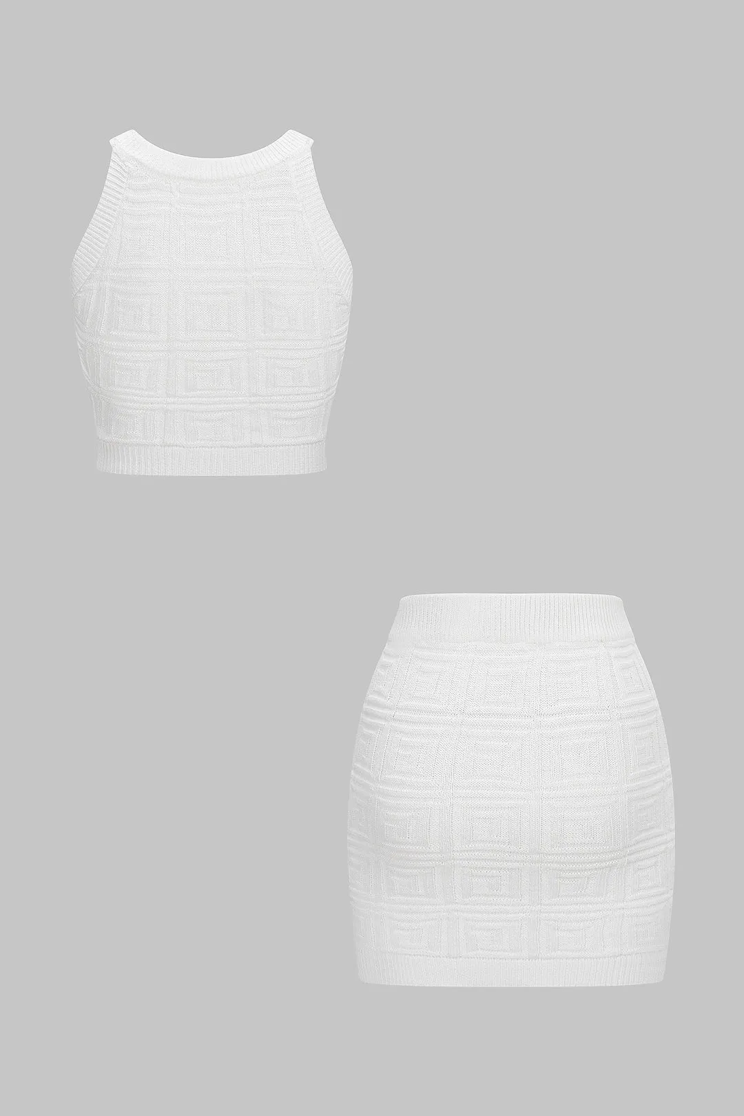 Knit Round Neck Tank Top And Skirt Set sold by Micas product image thumbnail 2