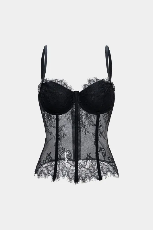 Sheer Lace Corset Cami Top sold by Micas