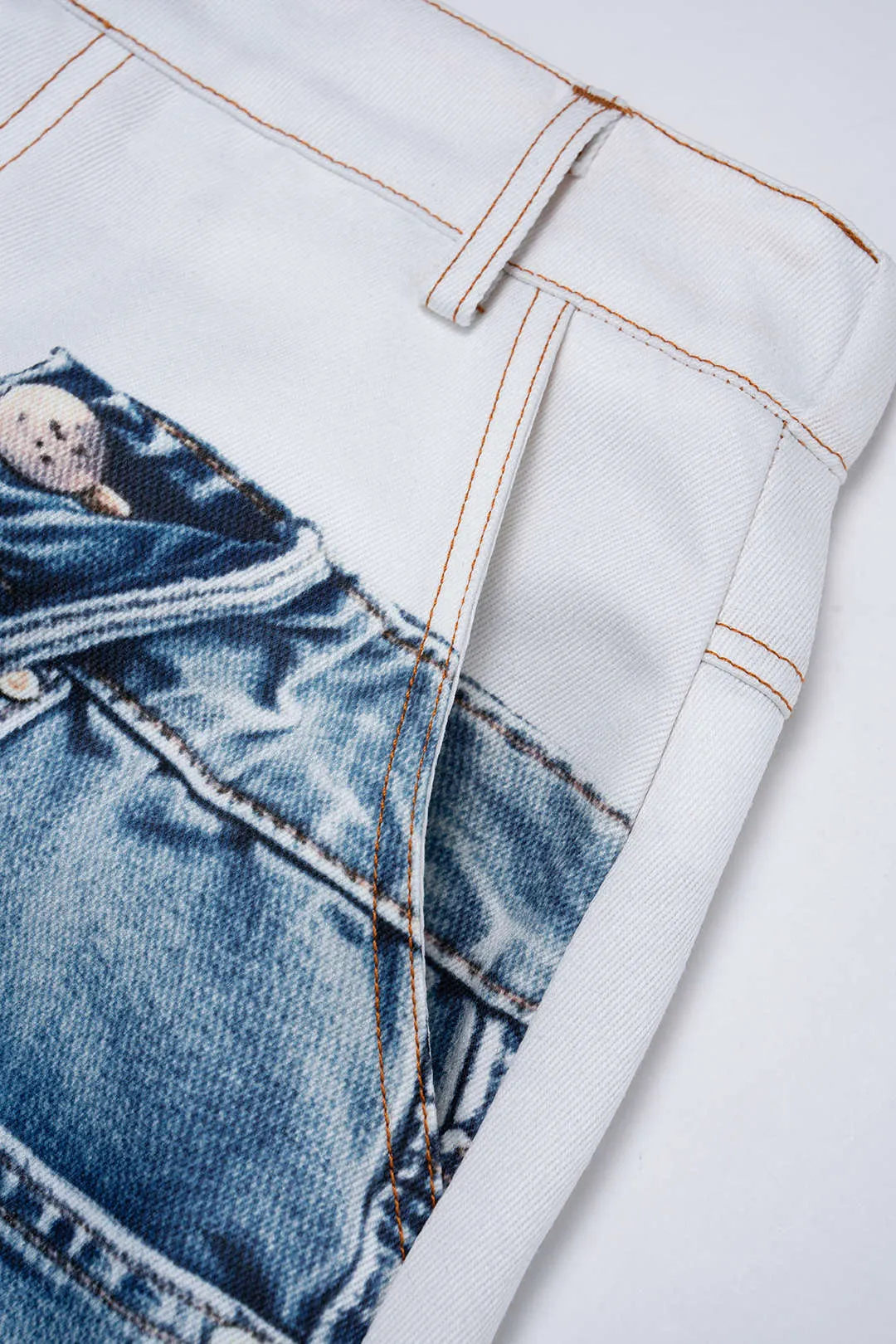 Denim Print Wide Leg Pants sold by Micas product image thumbnail 4