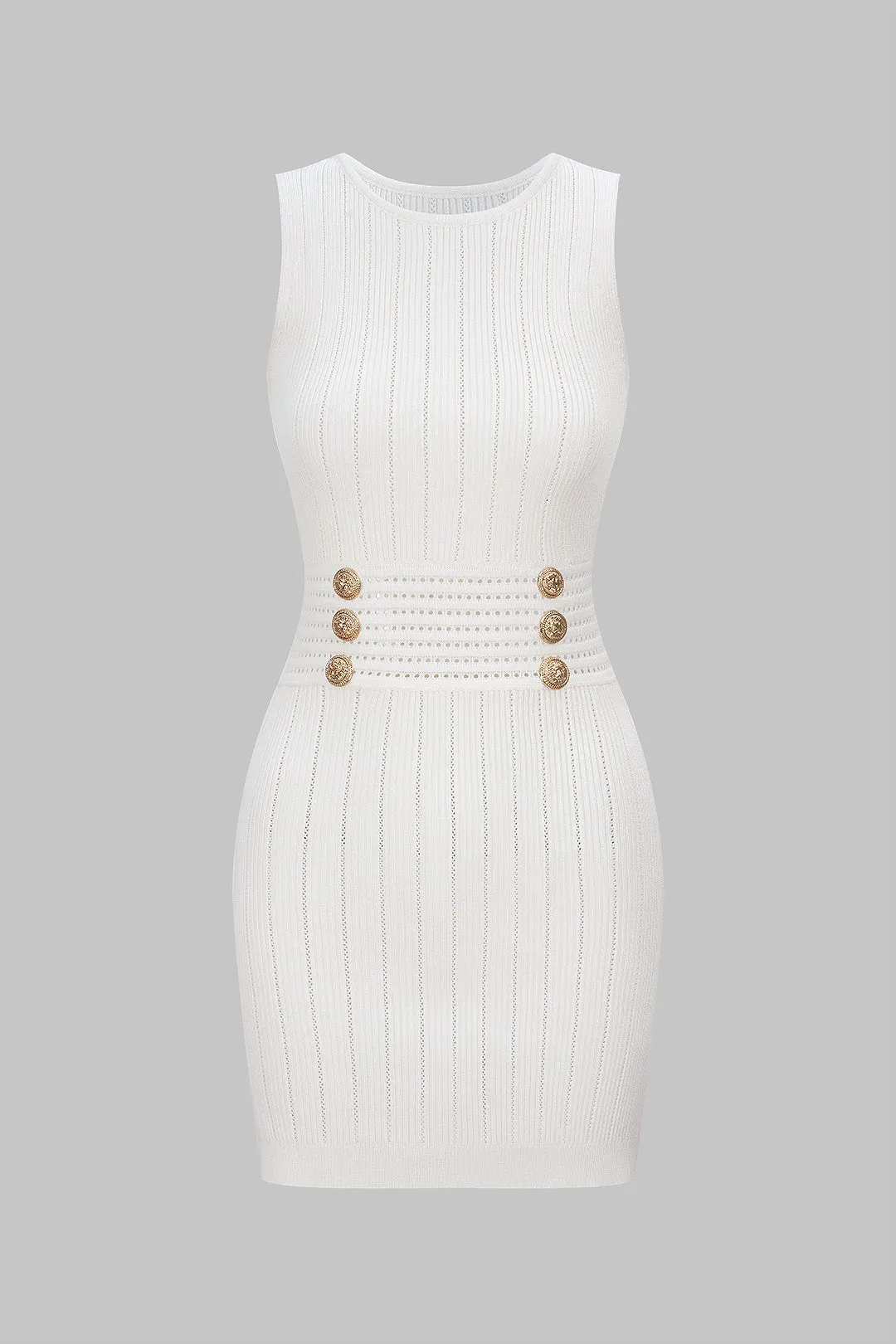 Knit Button Sleeveless Dress sold by Micas