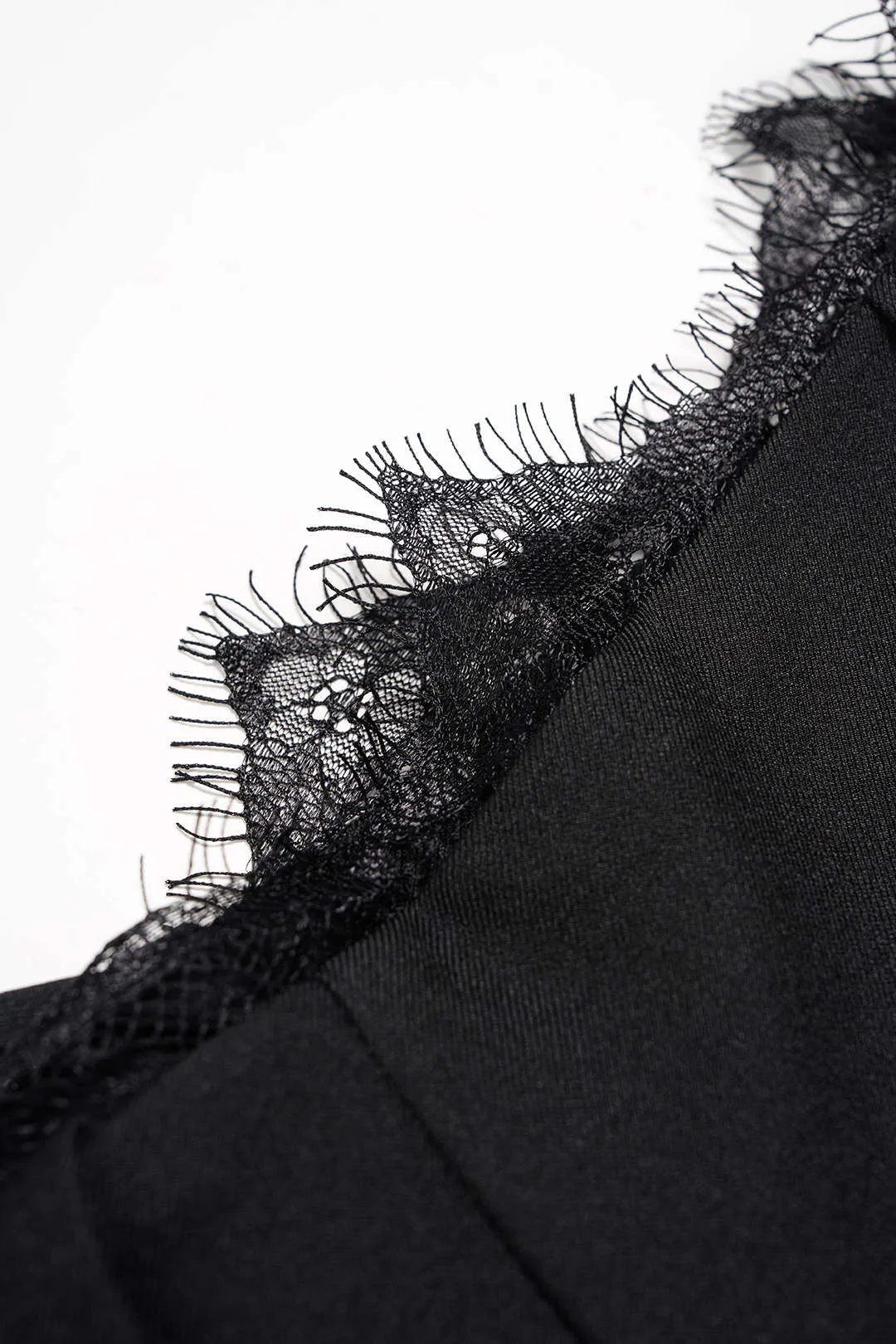 Lace Trim Tie Asymmetrical Wide Leg Pants sold by Micas product image thumbnail 3