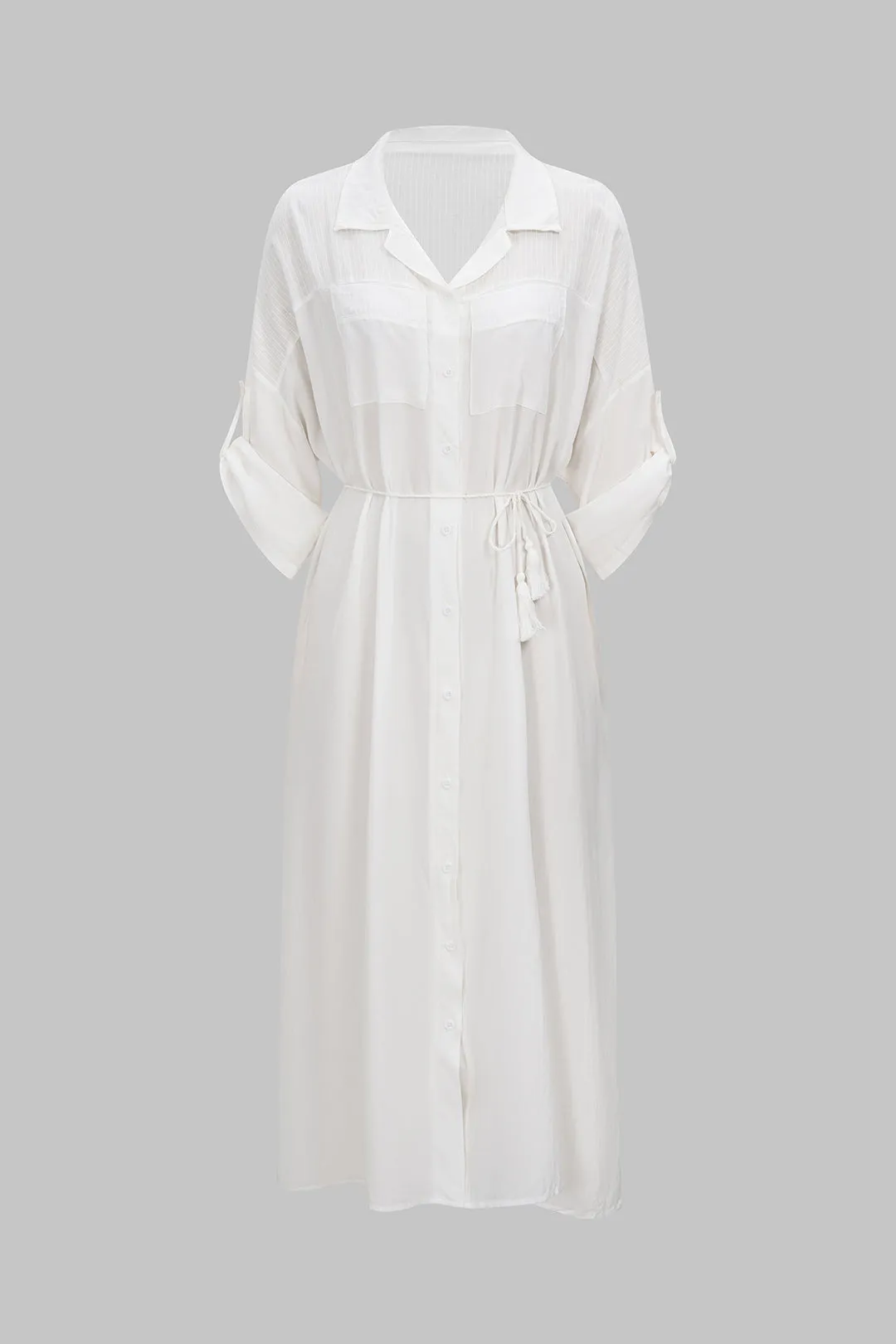 Lapel Button Long Sleeve Cover Up sold by Micas product image thumbnail 5