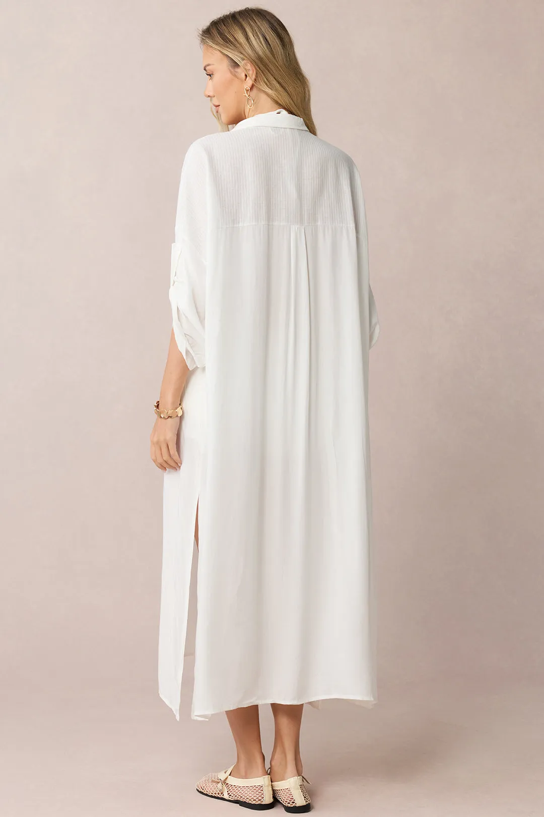 Lapel Button Long Sleeve Cover Up sold by Micas product image thumbnail 2