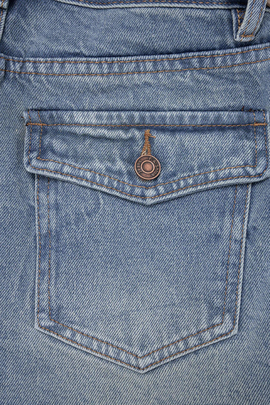 Denim Belted High Waist Shorts sold by Micas product image thumbnail 4