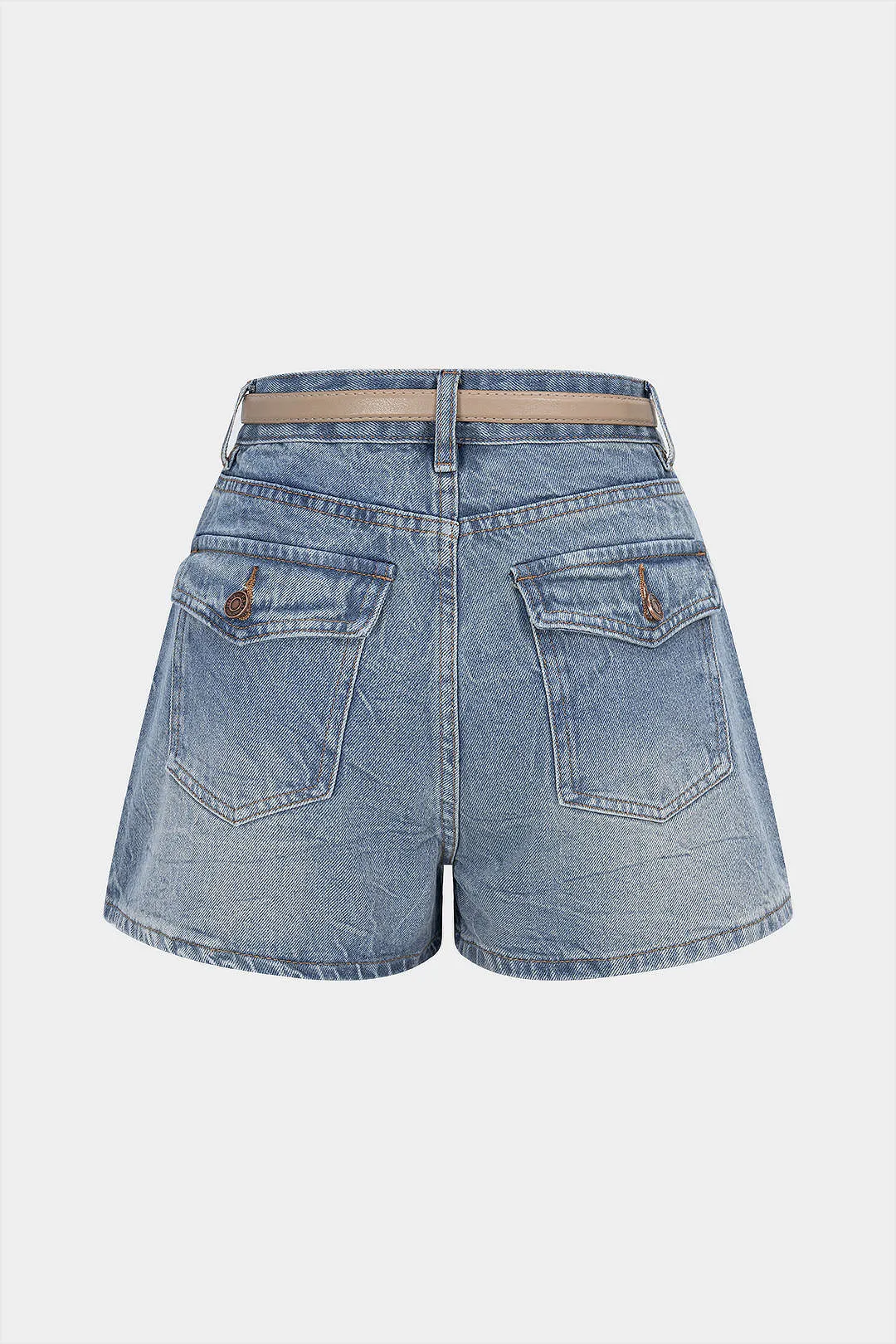 Denim Belted High Waist Shorts sold by Micas product image thumbnail 2