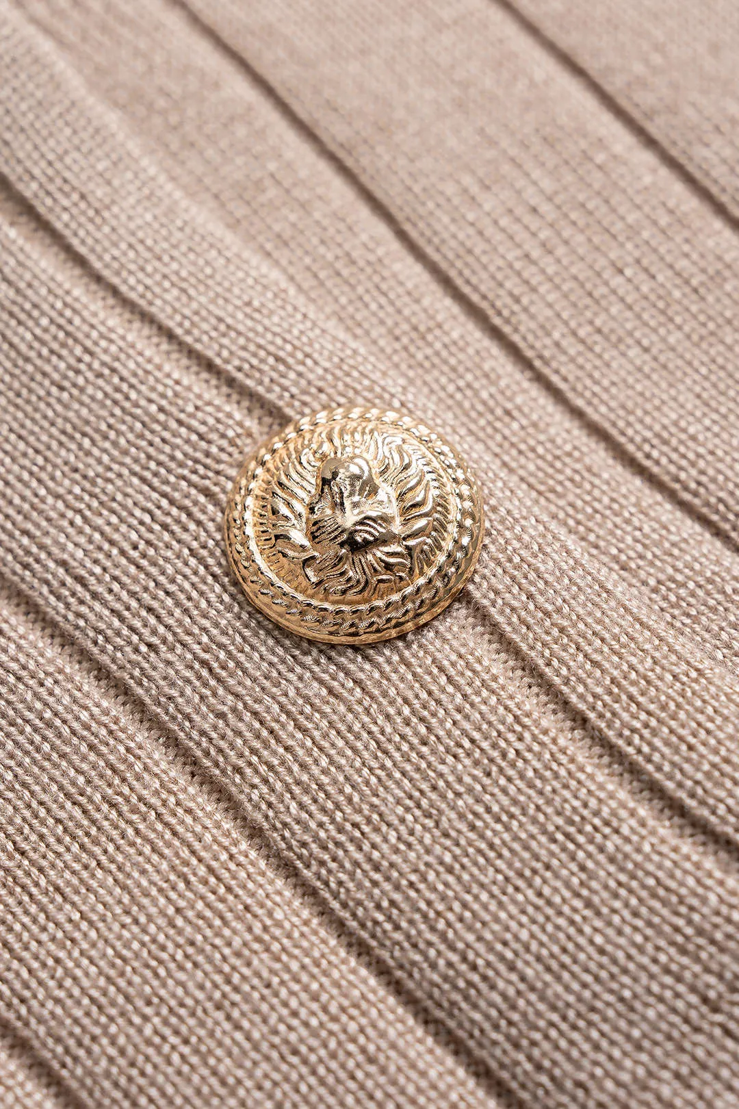 Knit V-Neck Metallic Button Long Sleeve Top And Vest And Wide Leg Pants Set sold by Micas product image thumbnail 3