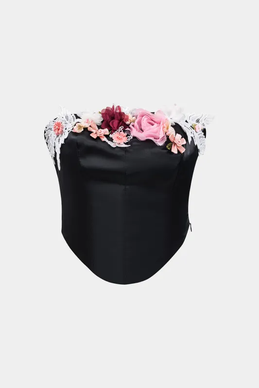 3D Floral Decor Tube Top sold by Micas