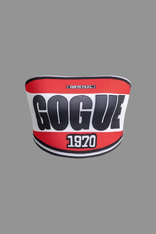 Digital Letter Pattern Print Contrast Tube Top sold by Micas