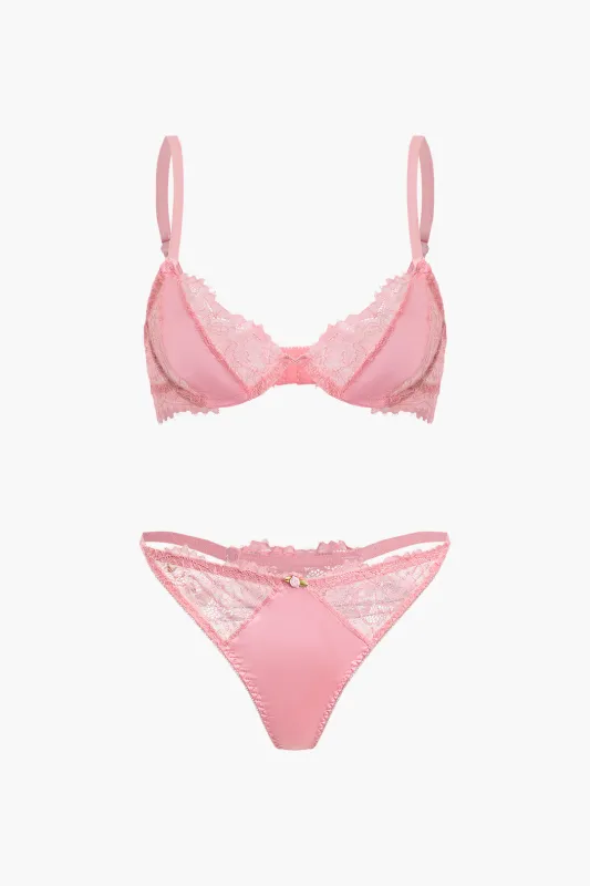 Lace Trim Two-Piece Lingerie sold by Micas