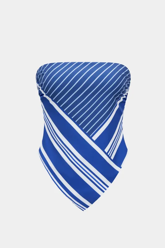 Stripes Print Backless Tie-Back Tube Top sold by Micas