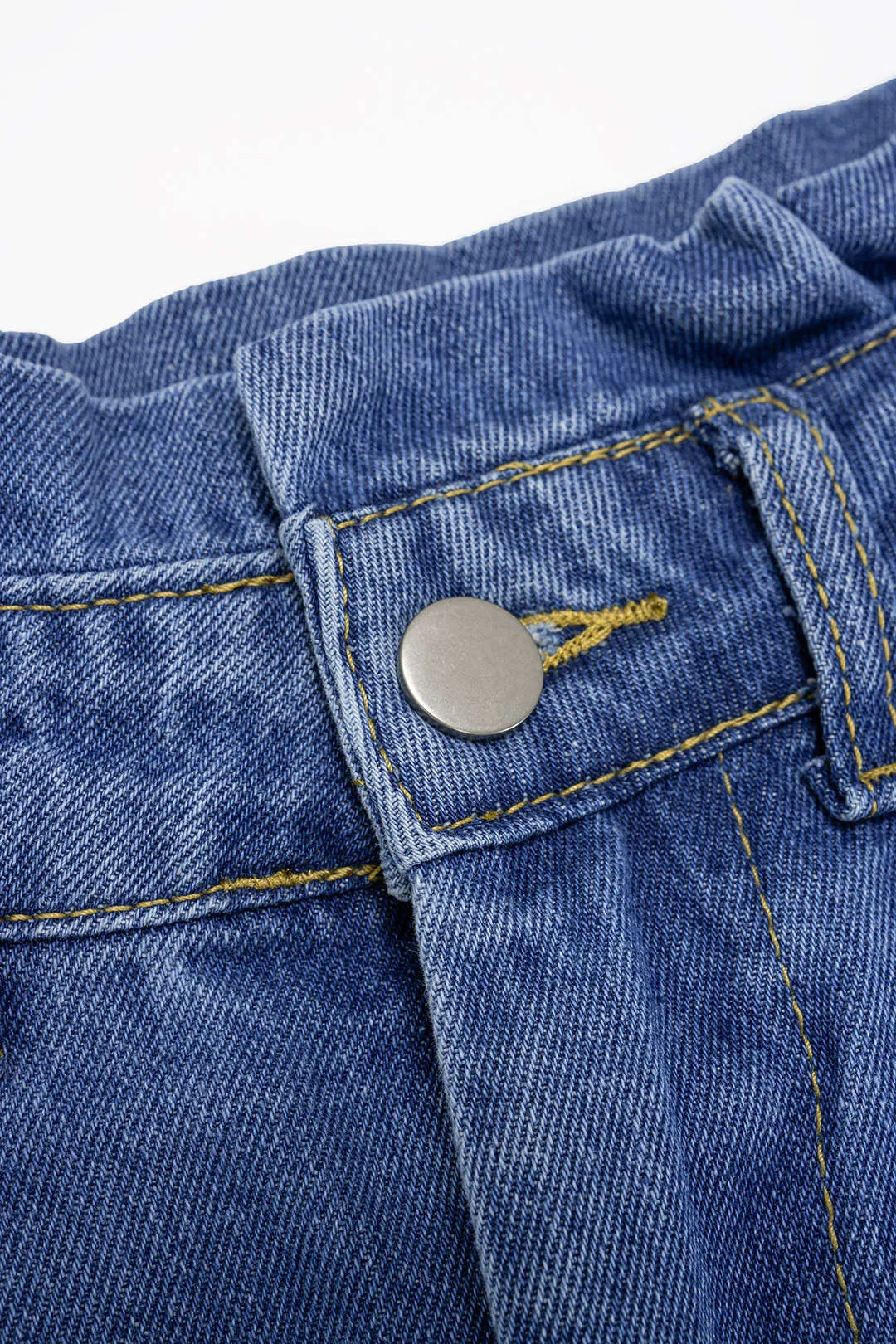 Denim Belted Ruched Shorts sold by Micas product image thumbnail 4