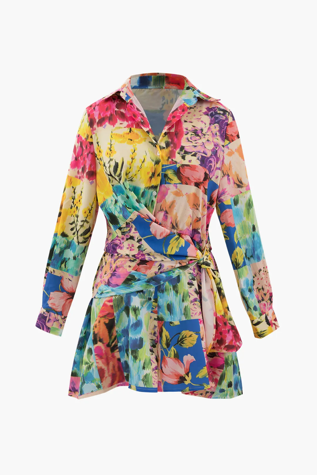 Floral Print Ruched Long Sleeve Bodysuit sold by Micas