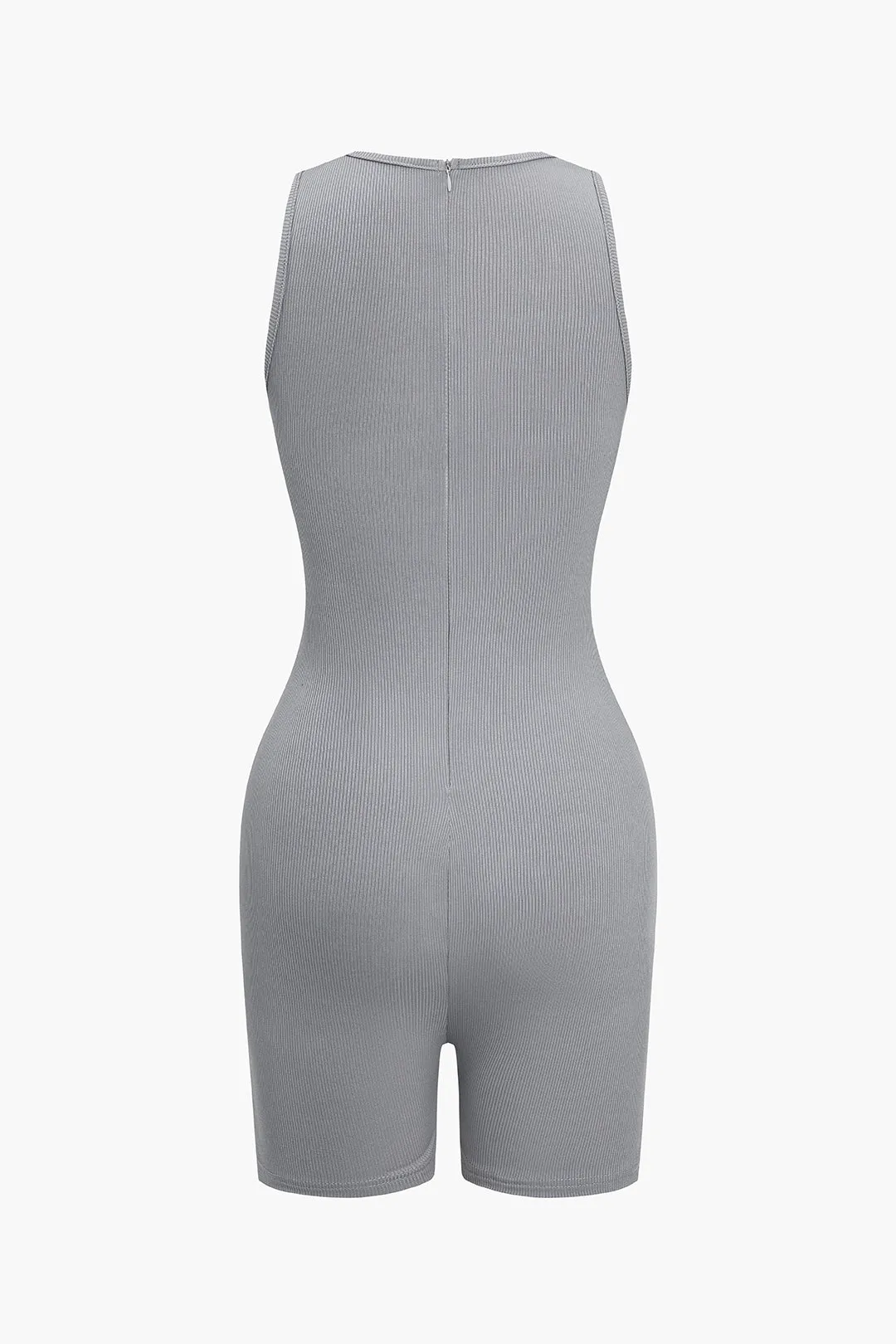 Round Neck Zipper Sleeveless Bodysuit sold by Micas product image thumbnail 2