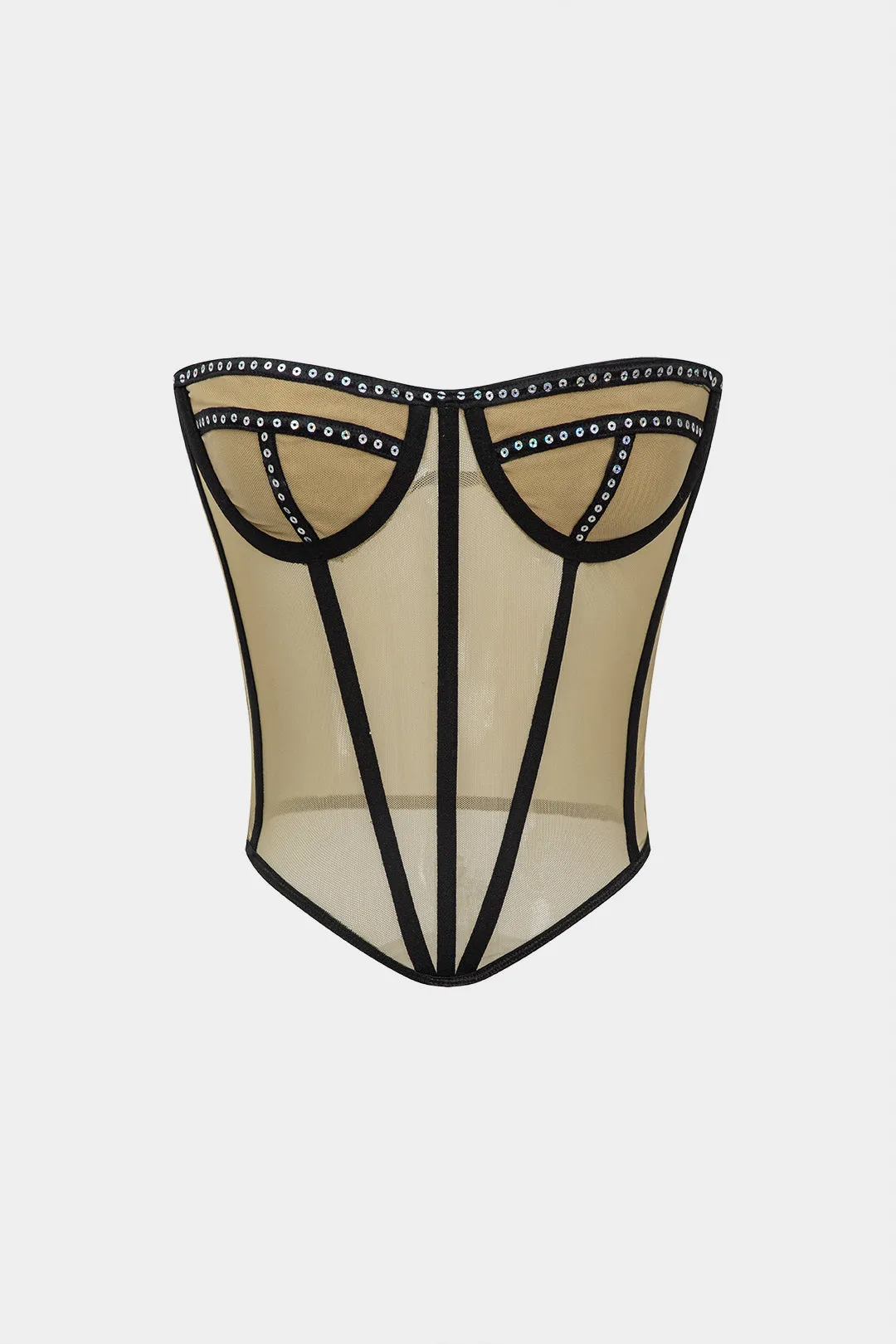 Mesh Sequins Decor Tube Top sold by Micas